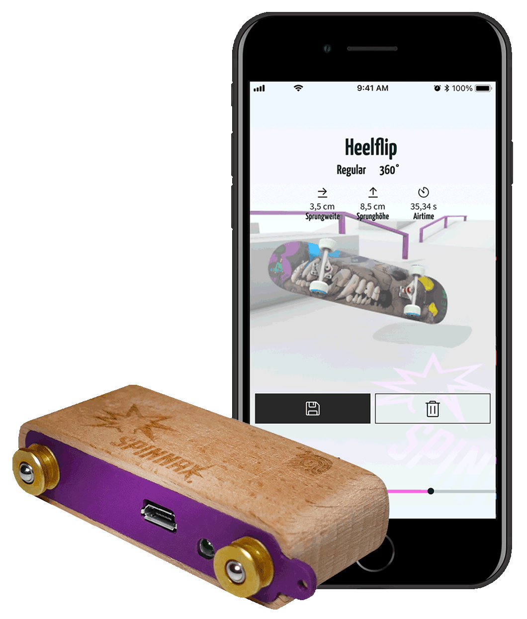 Spinnax-Freak-App-und-Sensor