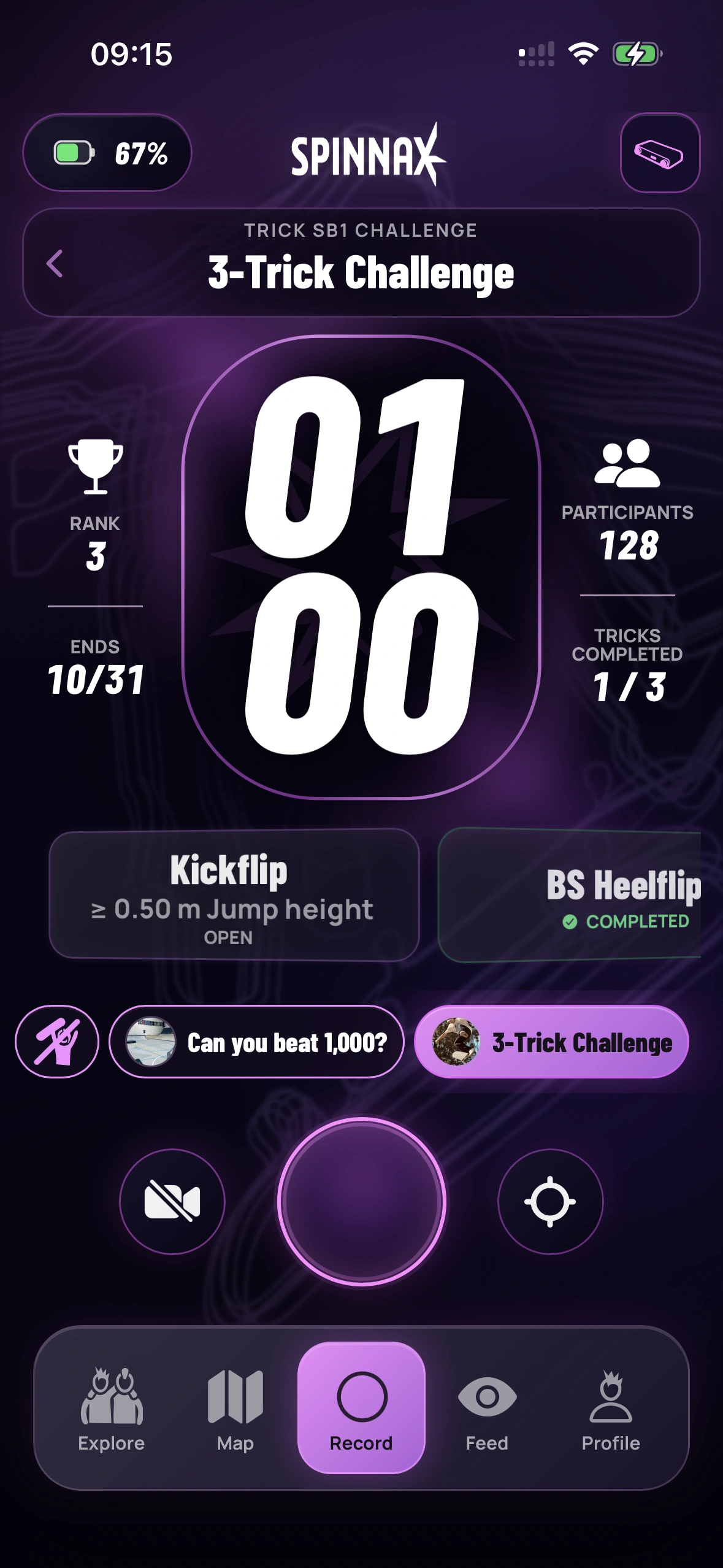 SB1-Challenge in der SPINNAX App